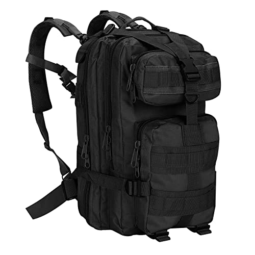 JIAN YA NA - Mochila táctica militar para senderismo al aire libre, senderismo, acampada, táctica, bolsa de viaje táctica, 25 L (negro)