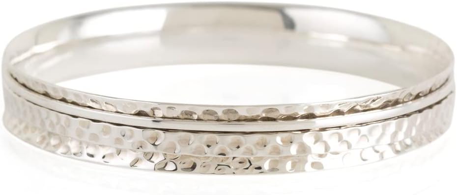 925 Sterling Silver Bangle Fidget Meditation Spinning Spinner Bangle Silver Jewelry