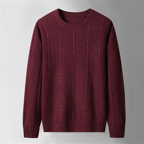 Men’s Cotton Pullover Sweater O-Neck Twist Pattern Casual Knitwear Warm Winter Jumper Knitted Outwear3