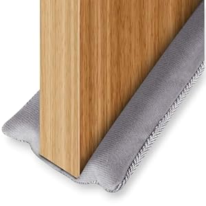 Tochtstopper voor deuren, deurafdichting onder, deurafdichting, energiezuinig, geluiddicht, geschikt voor deurafdichting van 60-106 cm, grijze stof