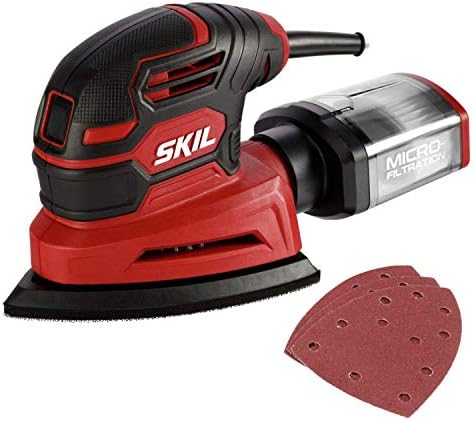 SKIL Corded Detail Sander, Includes 3pcs Sanding Paper and Dust Box - SR250801