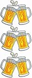 ONCEX 3PCS. Cheers Bubbles Beer Mug Party Drink Kids Cartoon Patch Embroidered Appliques Sew or Iron