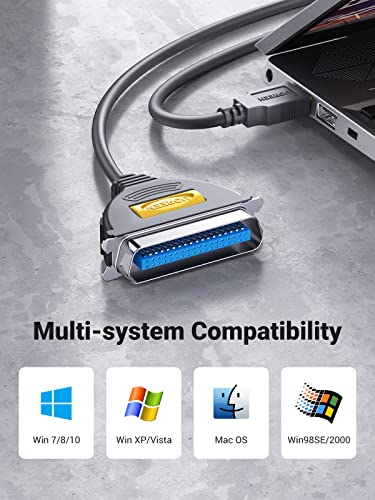 Ugreen Usb To Parallel Port Usb To Ieee1284 Cn36 Centronics Printer Cable Adapter 10Ft #TOP2