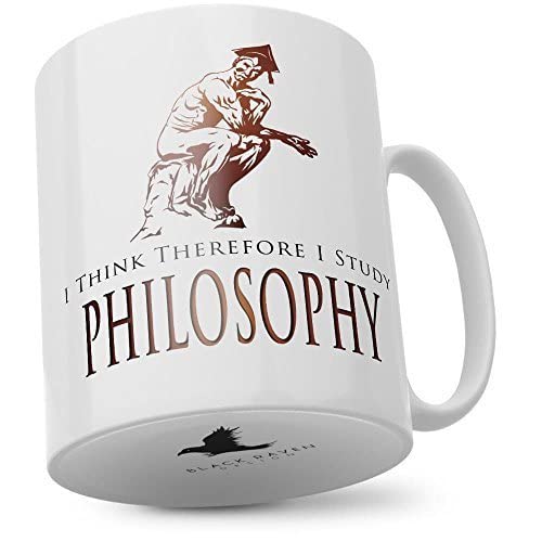 Black Raven DesignI Think Therefore I Study Philosophy, Ceramic Mug, 11fl oz