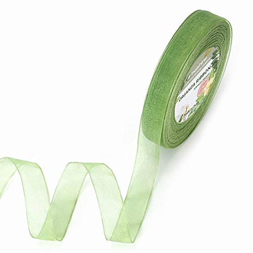 Molshine WT-OR62/63 50 Yards X 5/8 Inch Shimmer Sheer Organza Ribbon,Chiffon Fabric Ribbons cover