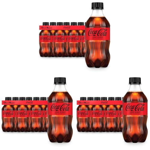 Image of Coca-Cola Zero Sugar Soda Soft Drink Bottles, 12 Fl Oz (Pack of 24)