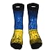 Calcetines unisex con estampado de bandera de Ucrania, calcetines de personalidad de 40 cm para mujeres y hombres, 1 negro, 3 Negro, talla única