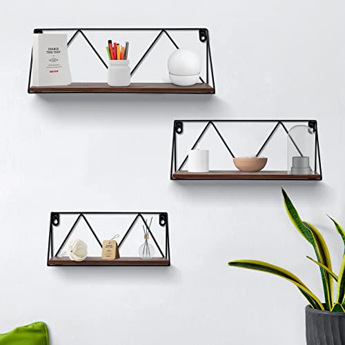 Amazon Brand – Pinzon Rustic Floating Shelves, Wall Storage Shelve For Bathroom Bedroom Kitchen Living Room Office, (Set Of 3) #TOP4