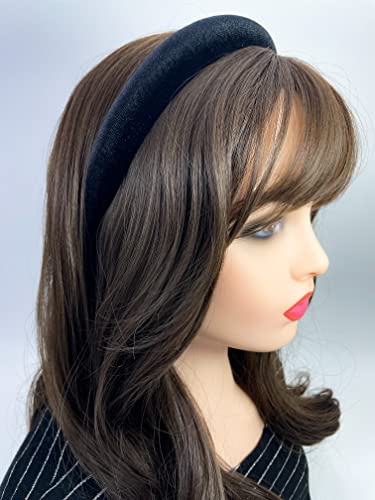 Firecolor Chic Black Padded Headband Velvet Headbands Puffy Sponge Thick Hairbands Vintage Wide Hair Bands For Women Girls Accessories Trendy And Cute Solid Color Headbands (Black) #TOP2