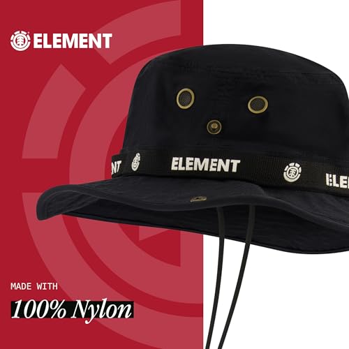 Chapeau de soleil pliable packable Concept One Element, bob noir à larges bords