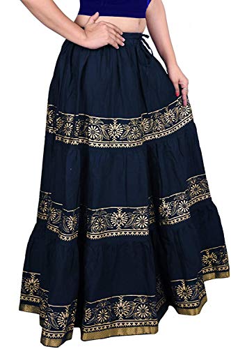 Image of Kurti Skirts Woman /Girl Traditional Ethnic Embroidery Floor Length Rayon Long Skirt for Causal