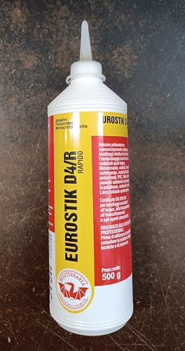 Cola de poliuretano rápido D4 para madera, PVC, metales Eurostik D4/R de 0,500 kg
