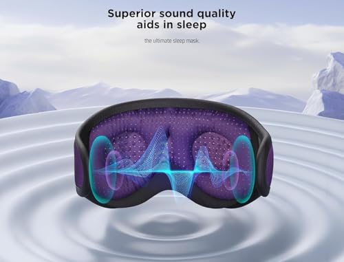 Image of LC-dolida Bluetooth Sleep Mask Sleep Headphones Bluetooth Wireless Music Eye Mask, Ideal for Travel, Night Work,Side Sleeping and Office Use for Both Men and Women, Purple