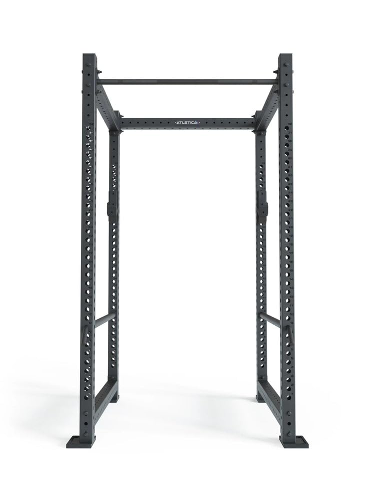 Atletica R8-Base2 Power Rack, 123 cm x 123 cm | Studioqualität, 3mm Stahl auf 75 mm Vierkantrohr, Basismodell