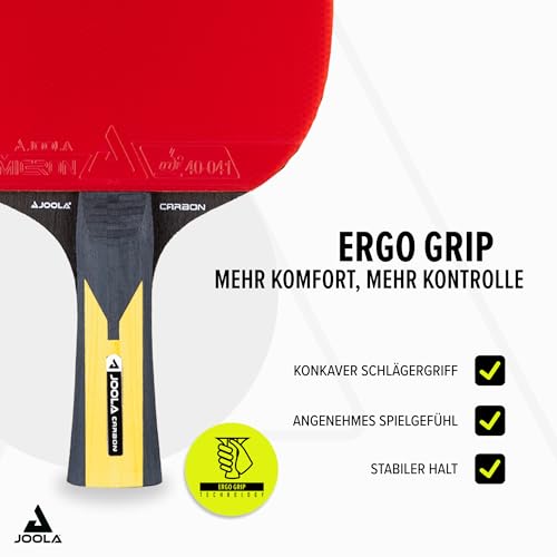 Foto von JOOLA 54195 Carbon Pro ITTF Zugelassener Tischtennis-Schläger für Fortgeschrittene Spieler - Carbowood Technologie, mehrfarbig, one size