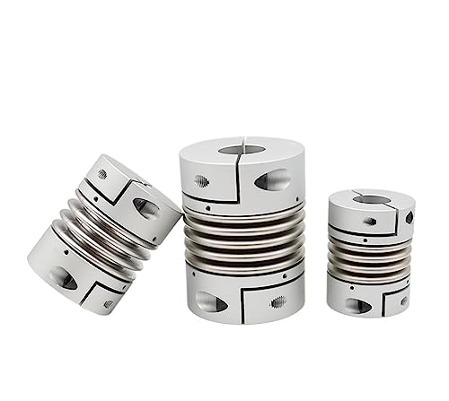 Rigid coupling,Stainless steel rigid coupling 1pcs D40L62 Aluminum Alloy Metal Bellows Coupling Stainless Steel Elastic Encoder Motor High Torque Coupling with Keyway(16x19)