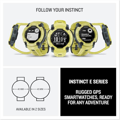 Image of Garmin Instinct E 45mm, Rugged Outdoor GPS Smartwatch, 24 /7 Health Monitoring, Wrist-Based Heart Rate, Up to 16 Days of Battery Life, Electric Lime