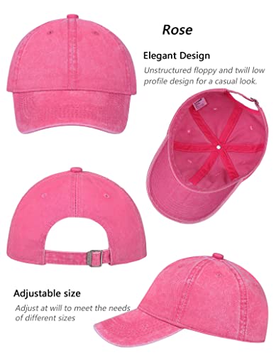Image of 3 Pack Vintage Washed Cotton Adjustable Baseball Caps for Men Women Unstructured Low Profile Dad Hat