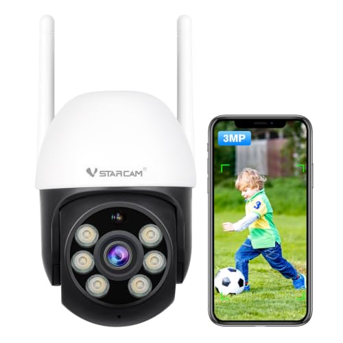 Image of VSTARCAM 3MP Wired Security Camera Outdoor, 0.8 Inch 2.4G WiFi PTZ Dome Home Surveillance Camera with Motion Detection, 2-Way Audio, Color Night Vision, Weatherproof 01
