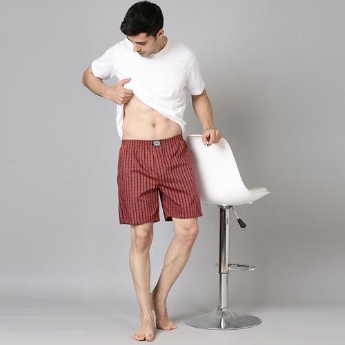 Image of Levi's 024 Boxer Shorts for Men | 100% Poplin Cotton | Checked Men's Boxers | Durable & Breathable | Smooth Hand-Feel | Inner Elastic Waistband | Functional Fly | Relaxed Leg Opening | Pack of 1