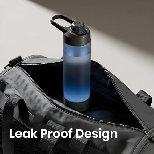 Image of Aquaminder Smart Water Bottle Glows & Beeps to Remind You to Drink More 770 ml Chug Cap Bottle For Adults and Kids Perfect For Gift, Travel, Gym, Yoga, Black, Silicone