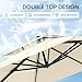 10x10 FT Cantilever Patio Umbrella with Base Included Double Top Outdoor Square Large Heavy Duty Aluminum Offset Umbrellas with 7 Level Tilt 360-degree Rotation for Pool Garden Deck,Beige