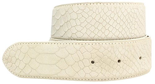 BELTINGER Gürtel mit Pythonprägung ohne Schnalle 4 cm | Leder-Gürtel für Damen Herren 40mm Schlangen-Optik | Schlangen-Muster | Mist 90cm
