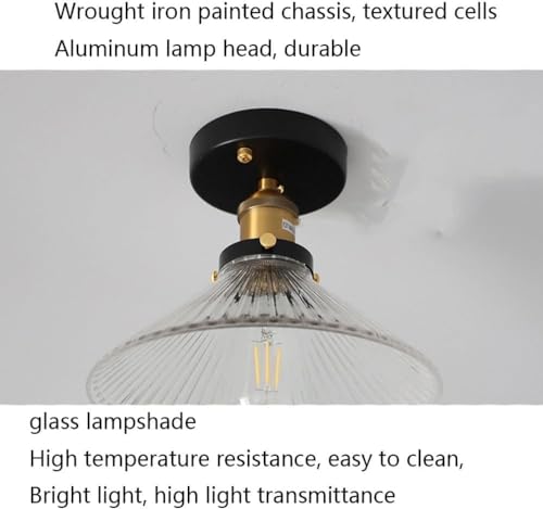 Lámpara de techo de vidrio retro para pasillo y cocina con diseño minimalista semiempotrado 6