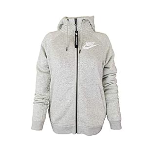 Nike Sportswear Womens Standard Fit FZ Cool Grey Heather/Sail CI1179-050 (X-Small)