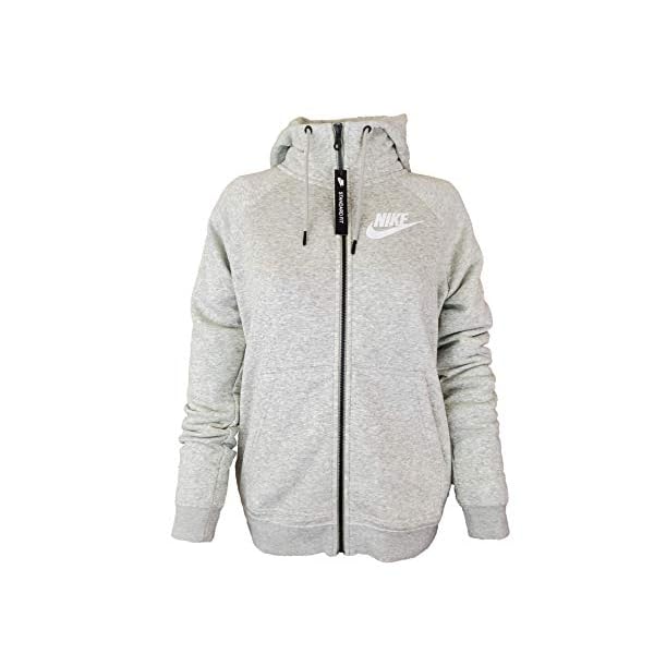 Nike Sportswear Womens Standard Fit FZ Cool Grey Heather/Sail CI1179-050 (X-Small)