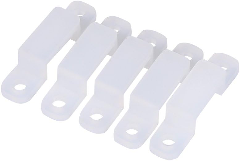 Strip Light Mounting Bracket Clip, 8/10/12mm Silicone Holder Clip for Fixing Impermeable SMD 3528 5050 1210 RGB LED Strip Light 100 pcs (8mm)