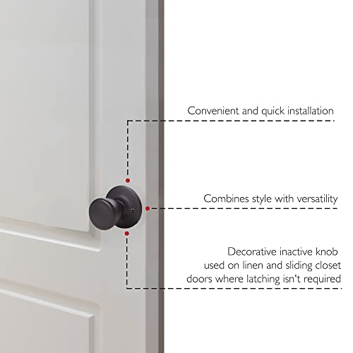 Design House 779249 Tulip Dummy Door Knob Matte Black #TOP2
