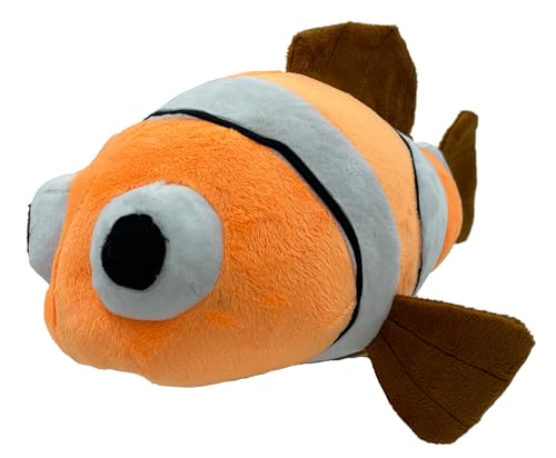 Image of Tickles Nemo Fish Soft Stuffed Plush Sea Animal Toy for Kids Boys & Girls Birthday Gifts (Color: Orange & White Size: 35 cm)