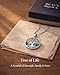 Beaux Bijoux Sterling Silver Natural Abalone Necklace for Women - Tree of Life Pendant - Family Tree Jewelry - Unique Gifts for Women