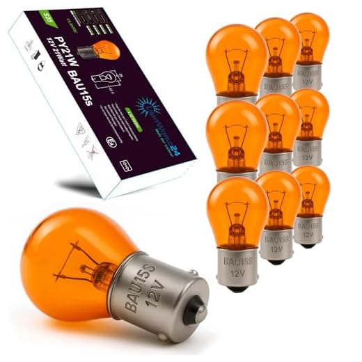LIGHTWORLD24 10 x PY21W Blinkerlampe Blinkerbirne 12V orange gelbe Kugel Lampe BAU15s Auto Lampe S25 21W Birne Blinker Glühbirne