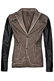 Schicke Jacke von Cipo & Baxx Cipo & Baxx Herren Jacke Sakko Blazer Jacket mit Kunstlederärmeln Freizeitjacke Übergangsjacke Braun XL