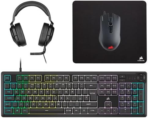 K55 CORE RGB Membrane Wired Gaming Keyboard – Quiet, Responsive Switches – Spill Resistance – Ten-Zone RGB – Media Keys – iCUE Compatible – QWERTY UK – PC, Mac – Black