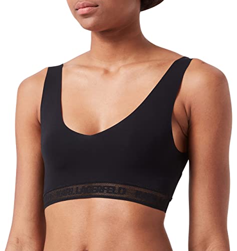 Preisvergleich Produktbild KARL LAGERFELD Damen Ultralight Logo Bralette (2er Pack) Schwarz / Mokka XL