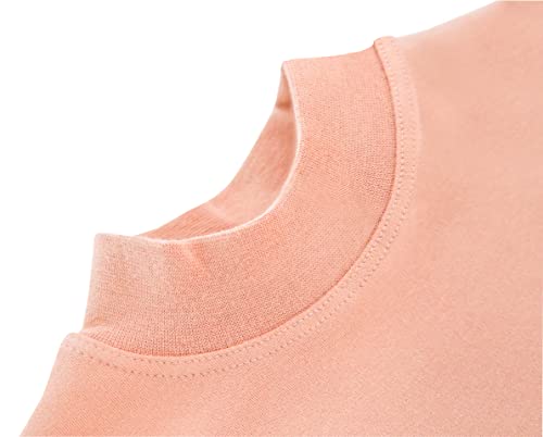 Image of Lilax Girls' Basic Long Sleeve Mock Turtleneck Cotton T-Shirt