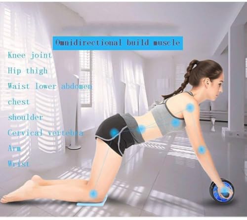 Image of Ab Exerciser,Gym - Multipurpose Fitness Equipment for Men and Women Anti Skid Double Wheel AB Roller Exerciser with Knee Mat Steel Handle