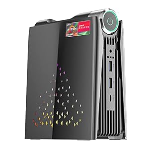 KAMRUI [Gaming PC] Mini PC 32GB RAM 512GB SSD with AMD Ryzen 7 5800U, Windows 11 Pro Small Form Factor Desktop Computer, Micro AMR5 Support 3 Mode PERF Switch, RGB Light, Upgrade Capacity, 4K UHD