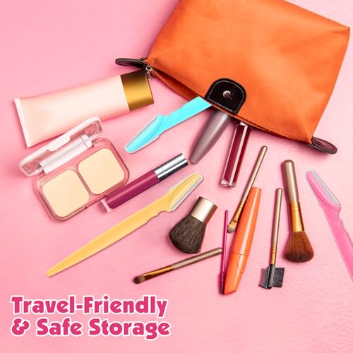 100 Pcs Dermaplaning Tool Set, Eyebrow Razor and Face Razors for Women and Men, Eyebrow Trimmer and Shaver with Protective Covers - Safe, Newbie-Friendly, Multi-Color Set for Smooth Skin - Image 6