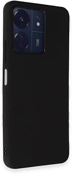 bbtech Xiaomi Redmi 13C ile Uyumlu Kuma  Dokulu Esnek Slim Silikon K l f;Siyah