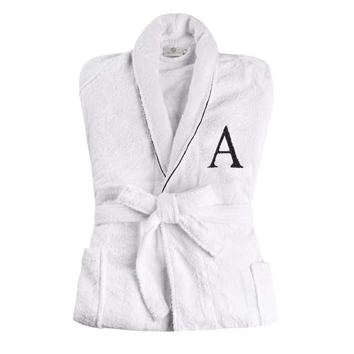 Superior Cotton Unisex Bathrobe, Soft And Absorbent Robe For Men And Women, Bathroom Accessories, Long, Plush, Fluffy Robes For Bath, Shower, Spa, Resort, Hotel Quality, Home Essentials, Medium, A