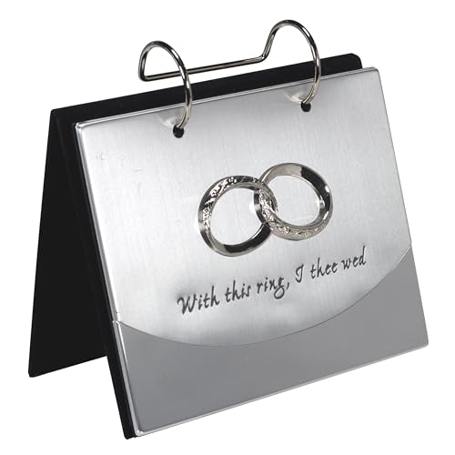 Malden International Designs Wedding Rings With This Ring, I Thee Wed Flip Album Picture Frame, Silver