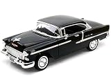 1955 Chevy Bel Air Hard Top Black 1/18 Diecast Car Model by Motormax 73185bk