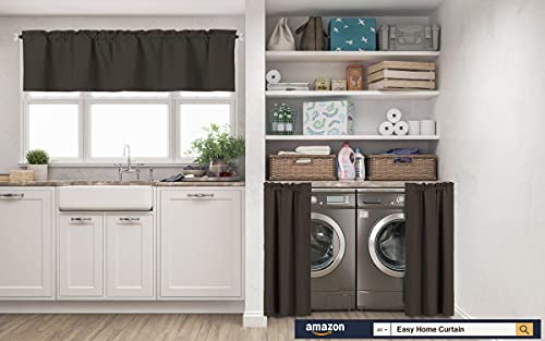 Easy Home Window Valance Curtain For Kitchen Bathroom Living Room, Blackout Treatment Thermal Insulated thumb #3