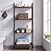 Amoak 4-Tier Bookshelf, Industrial Ladder Shelf, Bookshelves, Vintage Bookcase, Storage Rack Shelves for Living Room, Bathroom, Wooden and Metal Frame