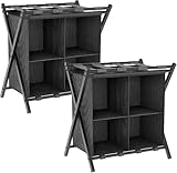 Garden 4 you Kofferständer Klappbar, Gepäckablage, Kofferständer, Kofferbock Kofferablage, Kofferstände mit Ablagefächern für Schlafzimmer Gästezimmer Hotel, für Reisegepäck, 2er Set (Schwarz)