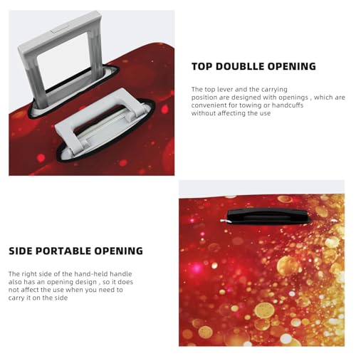 Red Gold Glitter Print Luggage Cover For Suitcase,Washable Elastic Travel Suitcase Protector With Zipper Closure And Bottom Buckle – Fits 18-32" Luggage-X-Large3